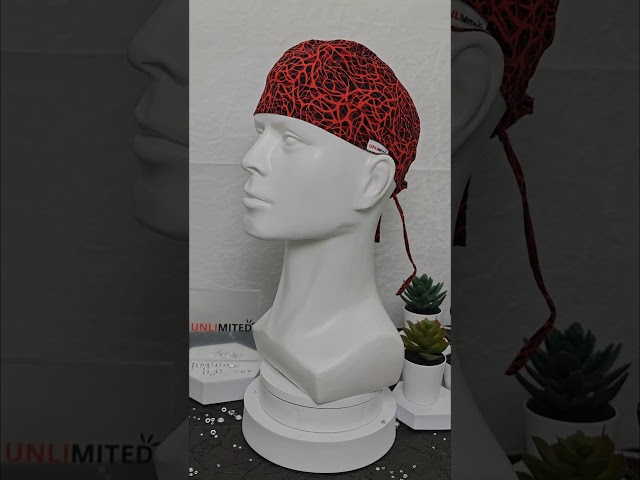 قبعة رأس جراحية بنقشة الأوعية الدموية – Scrub Cap...