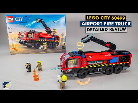 LEGO City 60499 Airport Fire Truck Detailed Building Review – Finally With Steering!