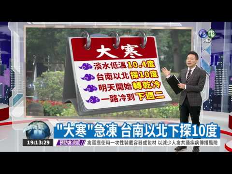 "大寒"急凍 台南以北下探10度