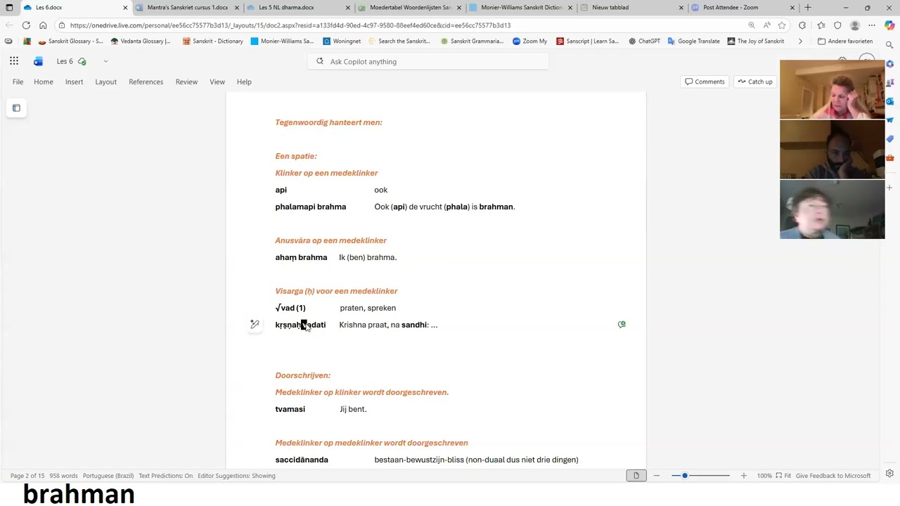 Les 6 Sanskriet voor Vedanta