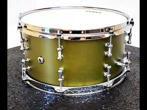 UDrum 6.75"x13" 3mm Aluminum Snare - Militia Green image 3