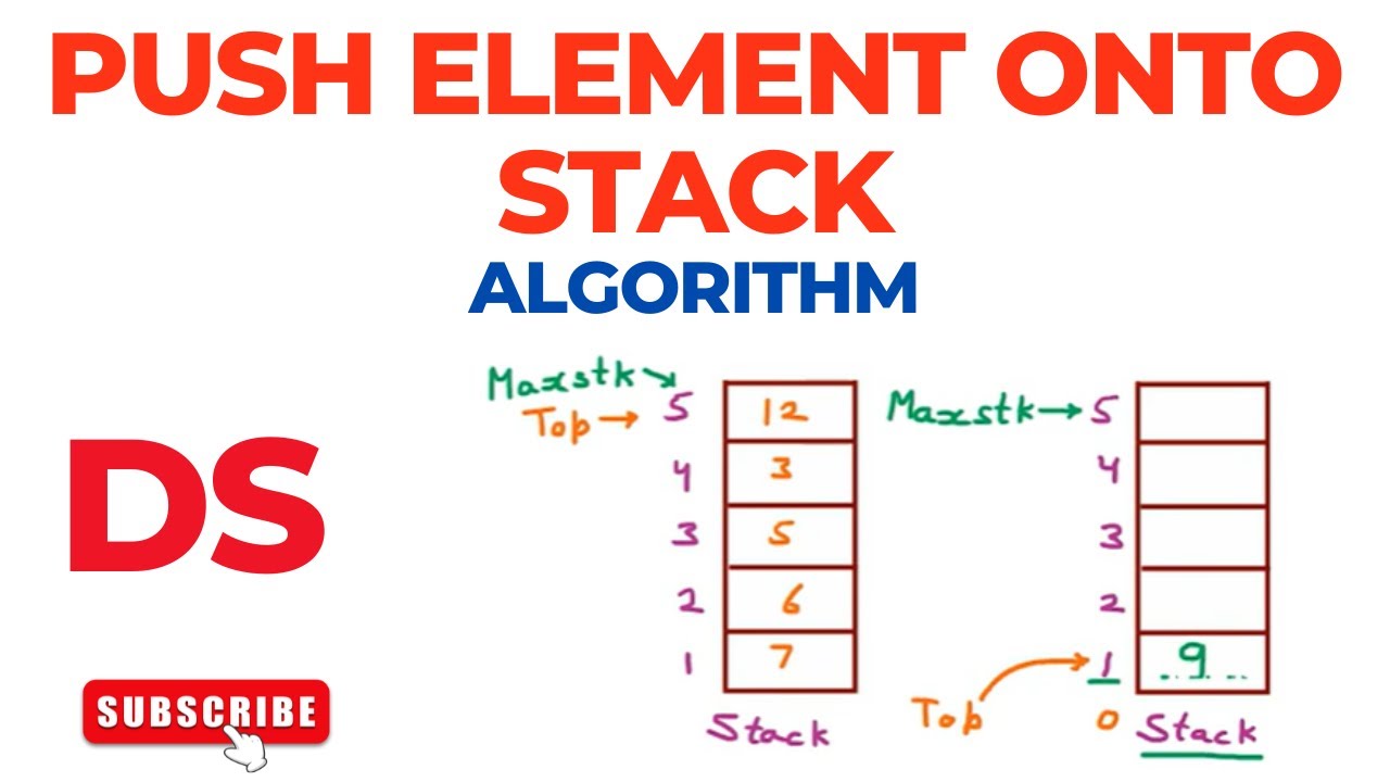 Algorithm to Push Element onto Stack | Data Structure
