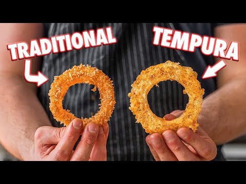 Crispiest Homemade Onion Rings 2 Ways (Traditional and Tempura Style)