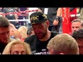 Disappointed Tyson Fury leaves ring after Francis Ngannou win
