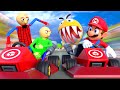 Super Mario And Rock Pacman Vs Baldi In The Mario Kart Race 4K