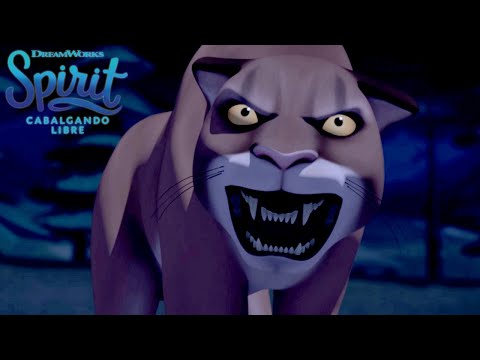 Spirit y Lucky huyen de un puma | SPIRIT CABALGANDO LIBRE | Netflix