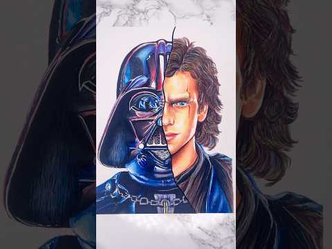 Darth Vader vs. Anakin Skywalker #starwars #zeitraffer #timelapse #painting #drawing #color #pencil