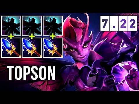 Topson Dark Willow Machine Gun with Aghanim's Scepter - First Time Dark Willow on 7.22 Patch - Dota2