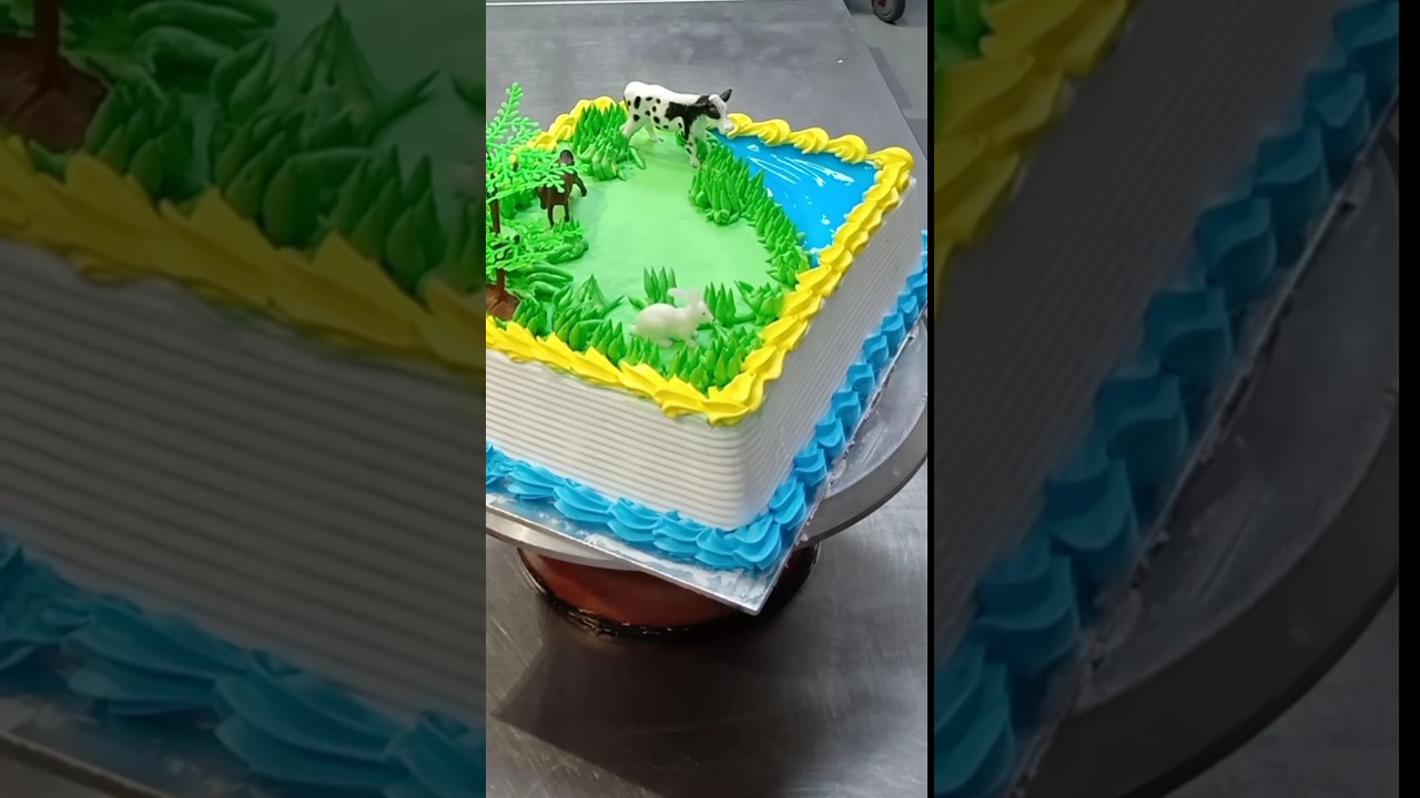 animal forest #design #theme #cake #tending #amazing #art #shortvideo #birthday #youtubeshorts