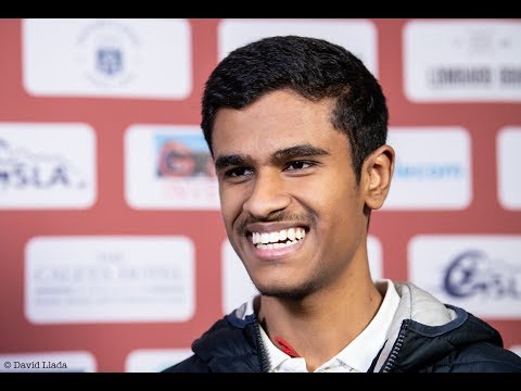 Round 10 Gibraltar Chess post-game interview with Karthikeyan Murali