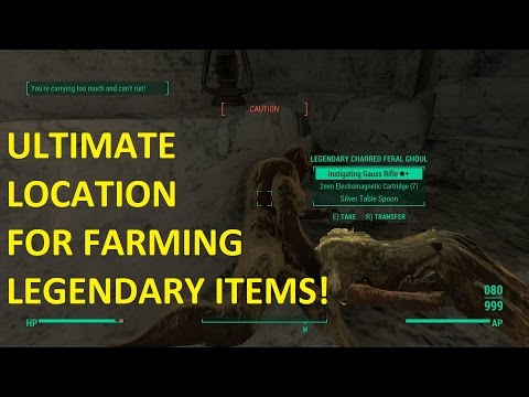 Fallout 4 - Ultimate Location for Farming Legendary Items! Loot-lock Up to 3 Level-scaling Ghouls!