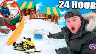 Worlds BIGGEST SNOW FORT 24 Hour CHALLENGE! The MEGA MOVIE!