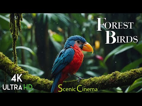 Jungle Birds 4K | Tropical Life Of Birds In Jungle | Scenic Cinema With Forest Sounds