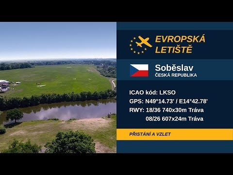 Letiště Soběslav LKSO, přistání, vzlet a nízký průlet nad VPD 18. Letiště Soběslav LKSO, přistání, vzlet a nízký průlet nad VPD 18.