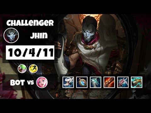 Jhin 11.13 Gameplay Challenger Replay Bot Lane - S11 (10/4/11) - BR