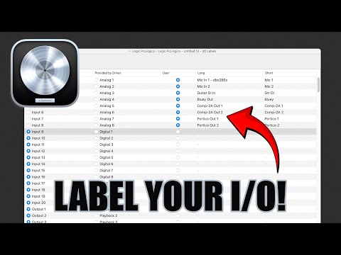 Logic Pro 11 - I/O Labels (Custom names for mics, preamps & hardware!)