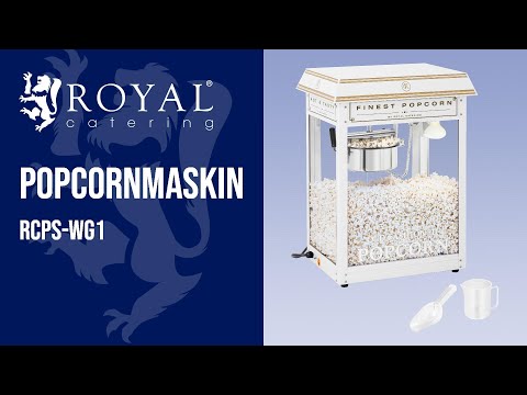 video - Popcornmaskin - hvit og gull