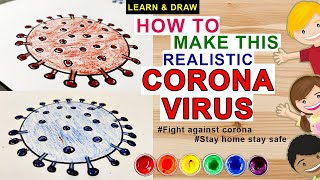How to draw Corona Virus #fightagainstcorona #COVIDE-19 #stayhomestaysafe