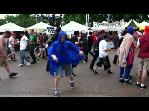 GodsDJs team member dancing at DEMF 2011 in Detroit (The Matthew J. Bentley Shuffle)