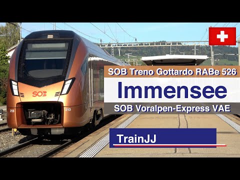 4K Swiss Train Compilation | Treno Gottardo - VAE Voralpen-Express RABe 526 SOB Sudöstbahn  Immensee