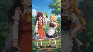 【AI】畑仕事をする霊夢と魔理沙   #shorts
