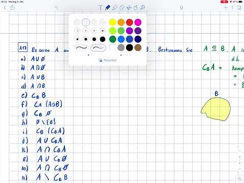 Mathe Vorkurs 2020 A17 a-i) Komplementärmenge, Teilmenge