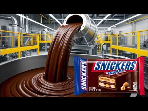 Inside the Snickers Mega Factory 🏭 | The Secret Behind Making Delicious Chocolate Bars Food!