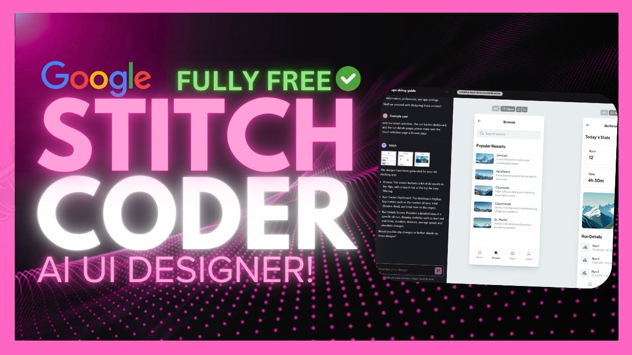Google Stitch: FULLY FREE New AI UI Designer By Google CAN CREATE INSANE Frontends! (v0 Alternative)