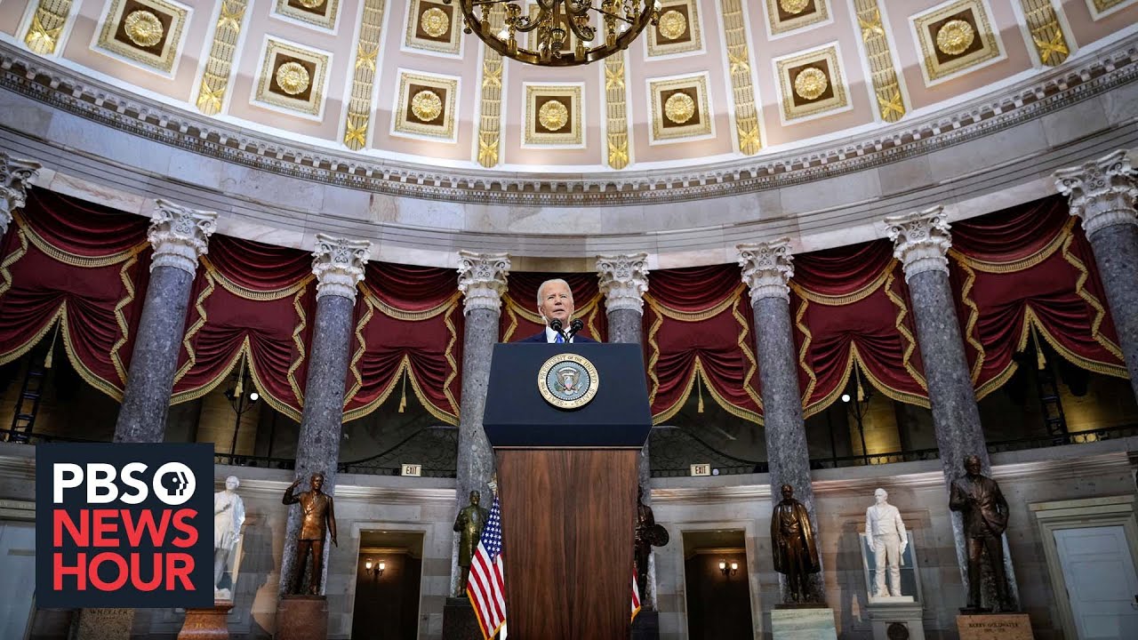 Biden forcefully condemns Trump's 'web of lies' in Jan. 6 anniversary address