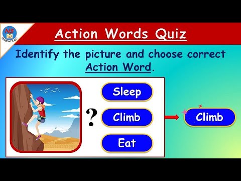 Action Words Quiz | Action Words | 50 Action Words | Action Words for Kids | Doing words | Verbs
