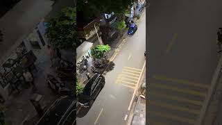 Scene outside hotel balcony on Hoan Kiem - Ly Thai To street…