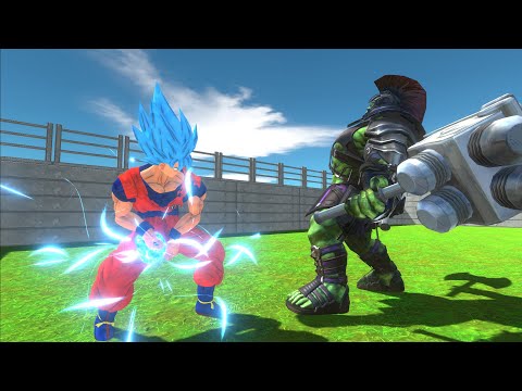 GOKU SSJ VS GLADIATOR HULK WHO WILL WIN - Animal Revolt Battle Simulator