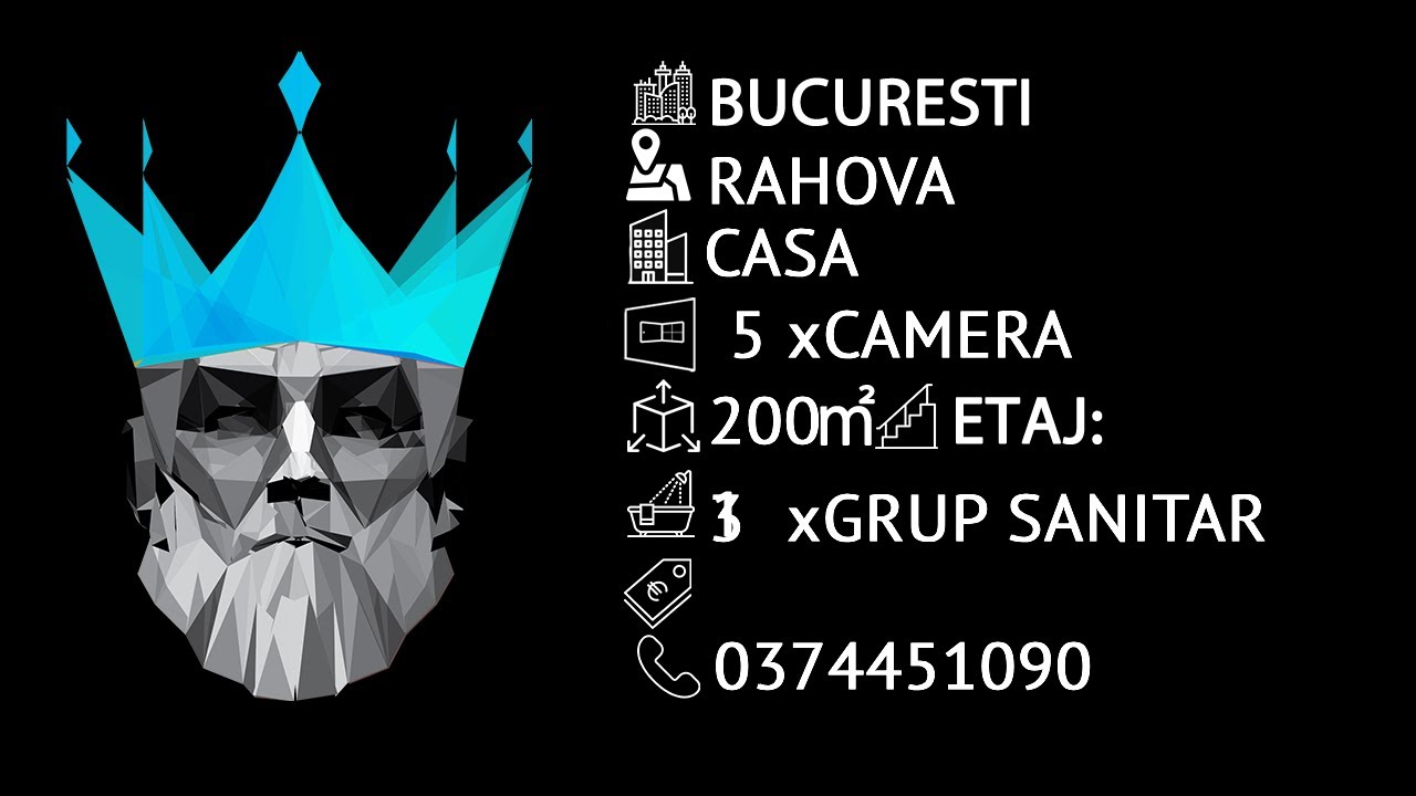 Tur video Rahova | Vila 5 Camere | Teren 1000 Mp | Constructie 2010 | P+1+M 