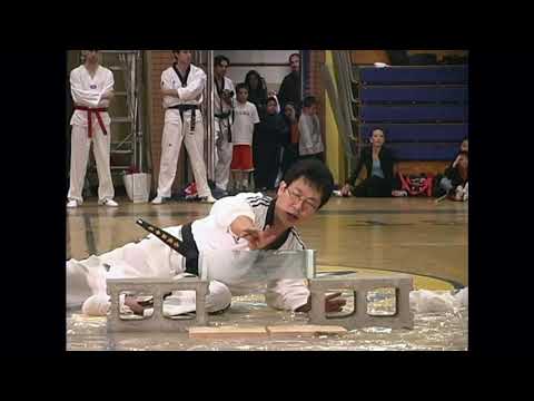 AMAZING DEMONSTRATION BY MASTER KIM BREAKING 100 GLASSES WITH RIDGE HAND