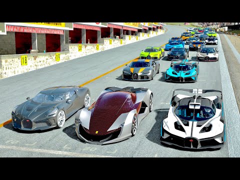 Ferrari Impronta vs Bugatti Hypercars - Drag Race 20 KM