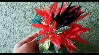 preview picture of video 'Цветок африканского тюльпанного дерева из ткани'