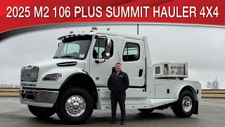 A preview image of the linked video showcasing 2025 Freightliner M2 106 Plus Summit Hauler