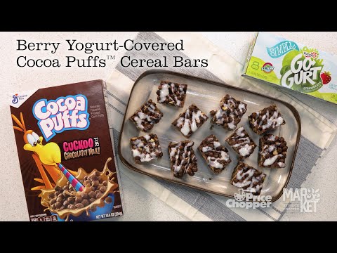 Berry Yogurt-Covered Cocoa Puffs Cereal Bars