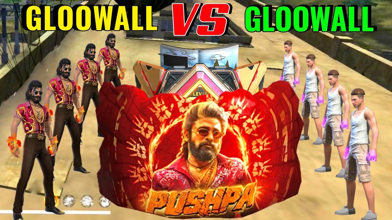 Gloowall vs Gloowall Fight On Factory | PUSHPA New Gloowall Skin Challange 😈 Garena Free Fire🔥⚡