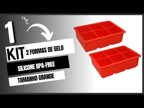 Kit 2 Forma Silicone 6 Gelo Cubo Grande Negroni Bpa free