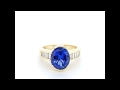 video icon number one for Oval Tanzanite and Diamond Baguette Ring in 14 Karat Yellow Gold item 200-00097