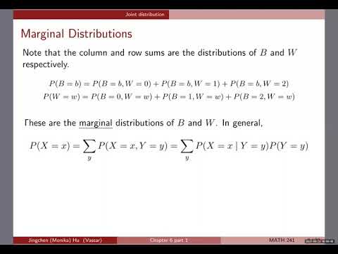 [Chapter 6] #3 Marginal distribution and conditional distribution of discrete random variables