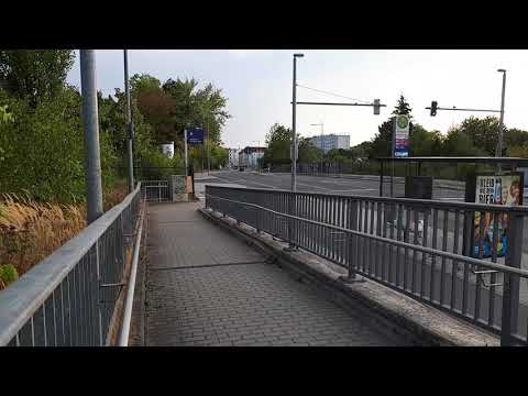 Ein  Bus  fährt  an der  Haltestelle vorbei gefahren