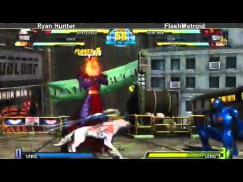 4-21-11 Ryan Hunter (Dante/Amaterasu/Dormammu) vs FlashMetroid (Trish/Iron Man/Chun) - MvC3