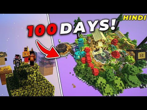 We survived 100 DAYS On 3x3 SKYBLOCK in Minecraft! (HINDI)