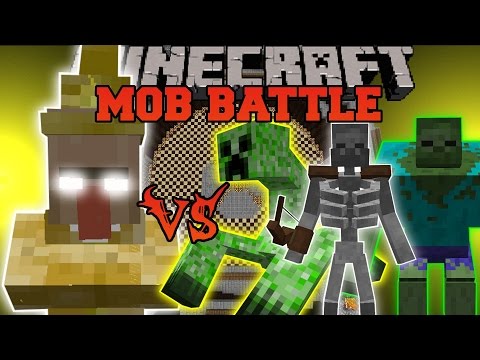 LIGHTNING WITCH VS MUTANT ZOMBIE, MUTANT CREEPER, & MUTANT SKELETON - Minecraft Mob Battles - Mods