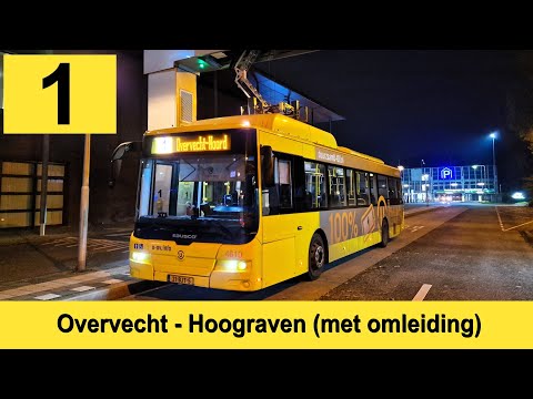 U-OV lijn 1: Overvecht Noord - Hoograven (Omleiding) | Qbuzz 4610 | 2024