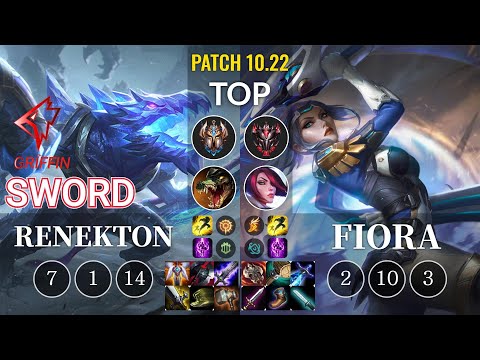 GRF Sword Renekton vs Fiora Top - KR Patch 10.22