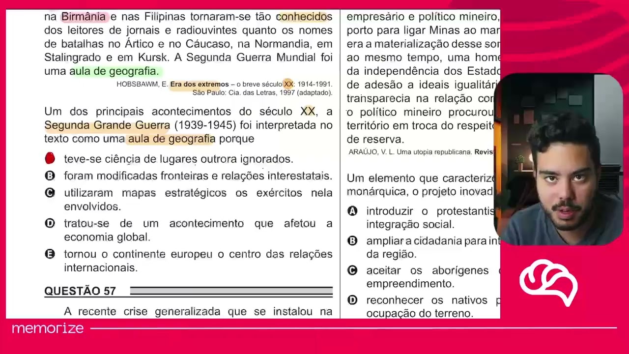 Resolução em Vídeo — Questão 56 ENEM 2018 PPL