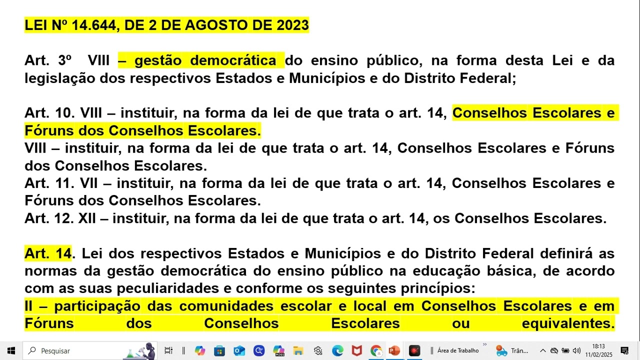 CHANGES TO THE LDB - 2023 - LAW 14644 - DEMOCRATIC MANAGEMENT SCHOOL COUNCILS AND FORUMS